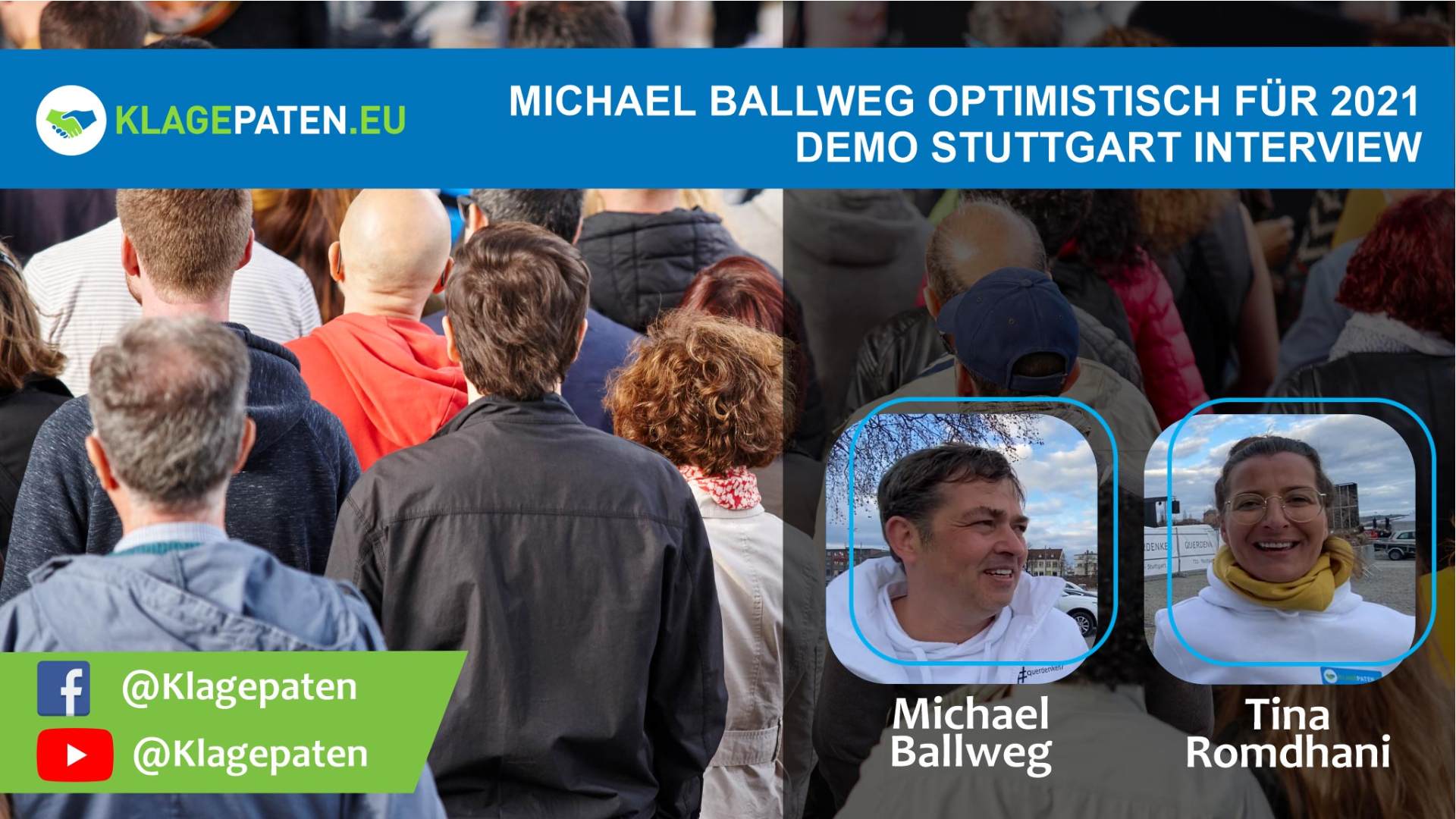 Michael Ballweg & Ralf Ludwig auf der Demo in Stuttgart // Klagepaten unterwegs mit Tina