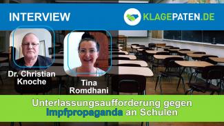 Unterlassungsaufforderung gegen Impfpropaganda an Schulen – Interview mit Dr. Knoche