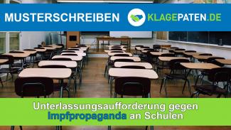 Musterschreiben: Unterlassungsaufforderung gegen Impfpropaganda an Schulen